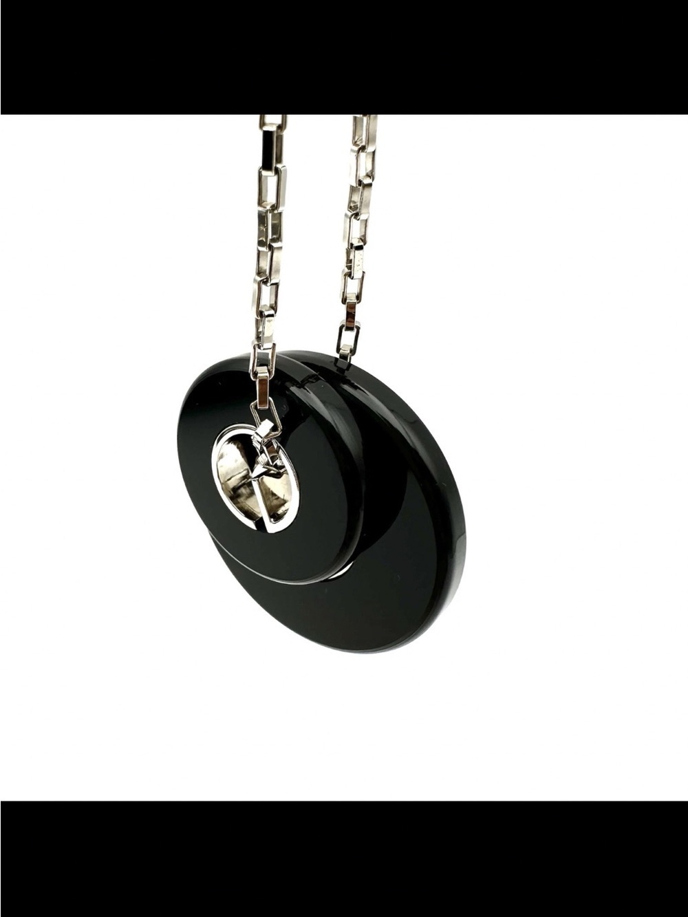 Gucci Bag Charm Round G Logo in Black and Silver-RARE - Picture 6 of 10